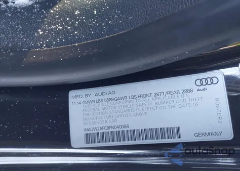 2015 Audi S7 4.0T z USA, uszkodzony, nr VIN WAUW2AFC8FN040086